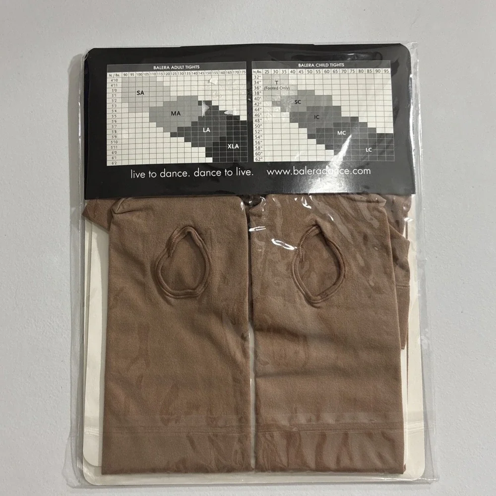 Set of 3 Balera T92 Shimmer Footed Dance Tights Suntan Child‎ IC New